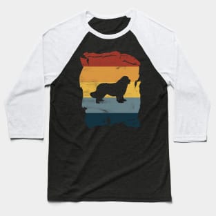 Newfoundland Dog Distressed Vintage Retro Silhouette Baseball T-Shirt